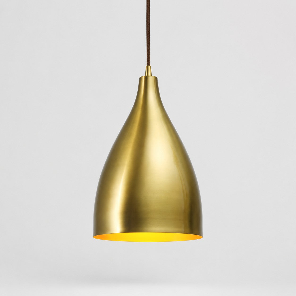 Bright brass small A shade pendant light