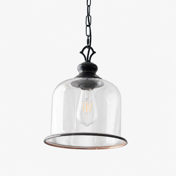 Vintage Glas-Metall-Pendelleuchte