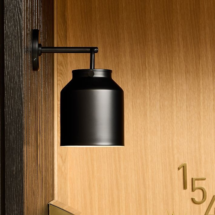 Hanton Metal Outdoor Wall Sconce - Matte Black Industrial Light Fixture