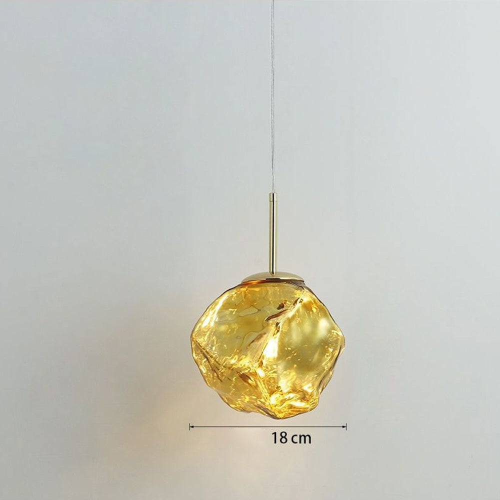 Modern Glass Pendant Light - Stone Shape Lamp for Kitchen Island