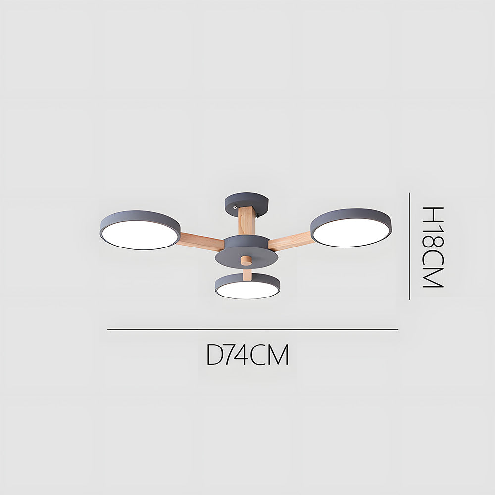 Branch Round Ceiling Lamp - Nordic Multi Fixture for Living Room