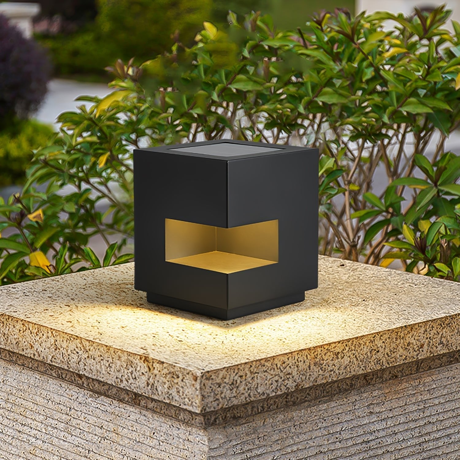 Cube Post Outdoor Light - Cube Outdoor Lamp Great for Courtyards
