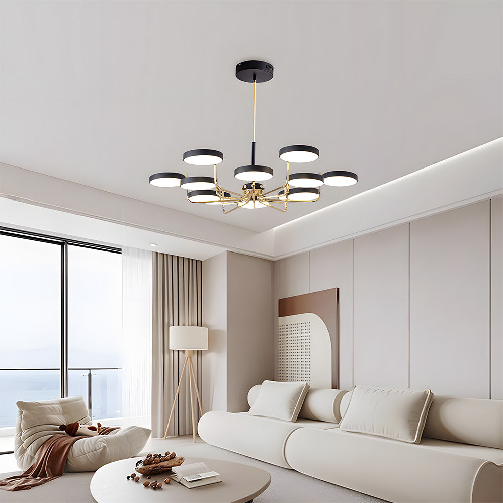 Disc Branch Iron Ceiling Lamp - Nordic Creative Light for Living Room