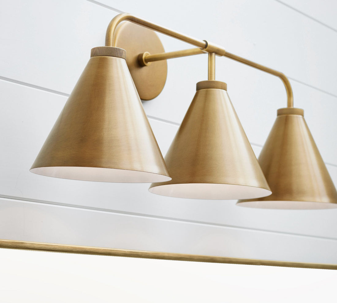 Korvi Metal Cone Wall Lamp - Classic Multi-Head Tapered Wall Sconce