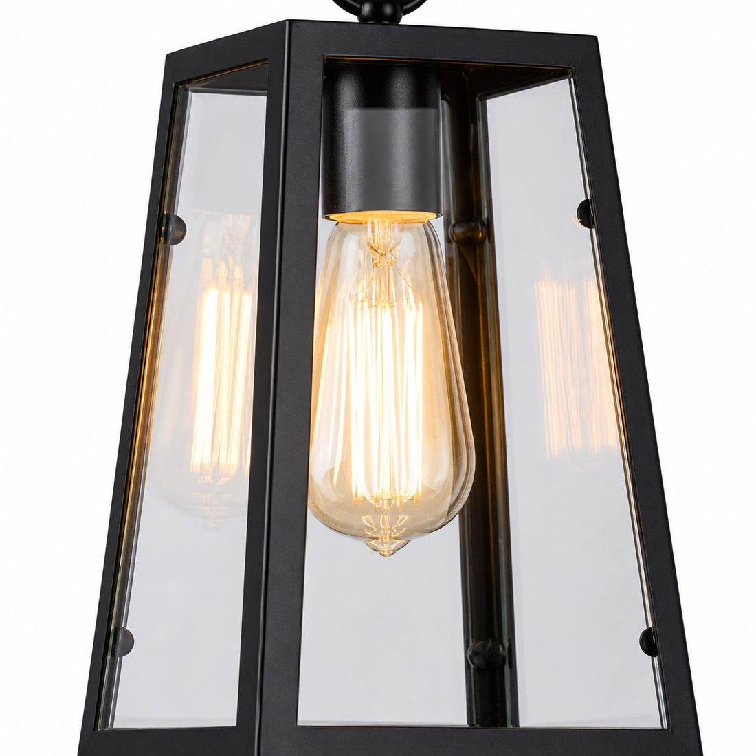 Black Trapeze Glass Pendant Light