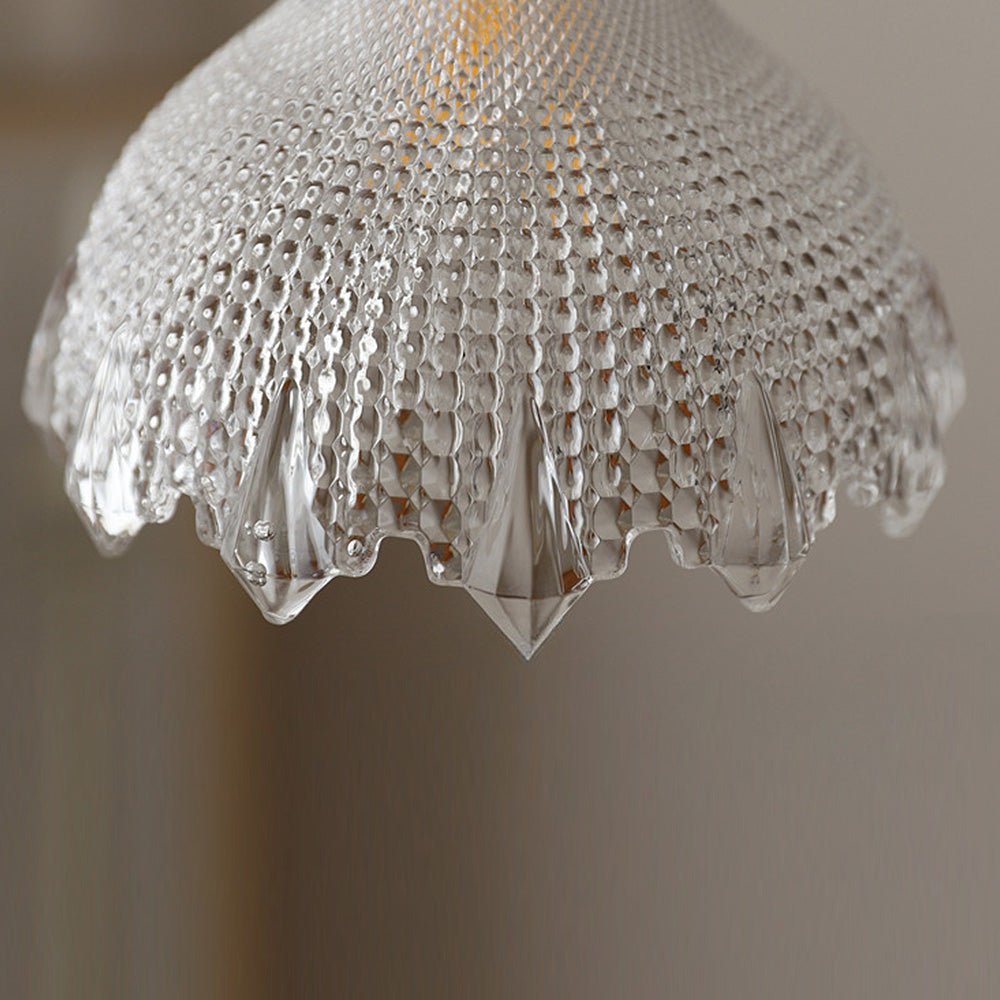 Vintage Glass Pendant Light - Disc Design Fixture for Dining Entryway