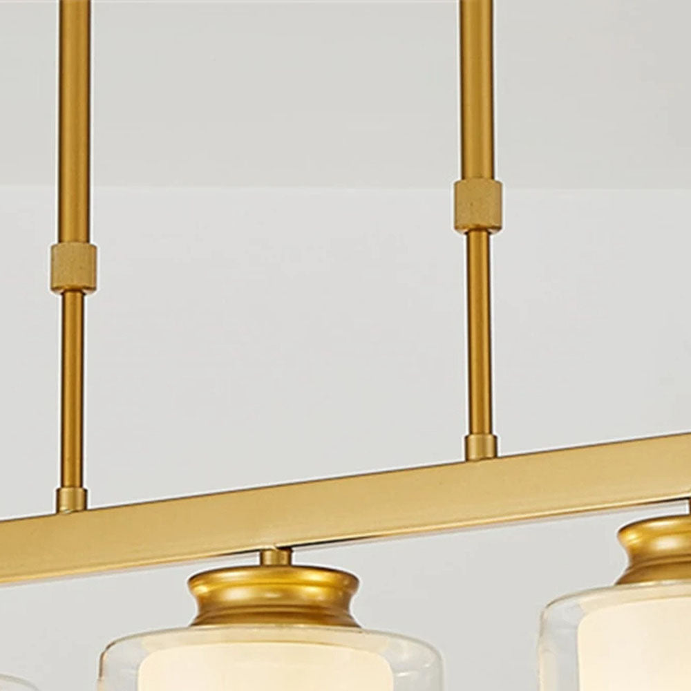 Kitchen Island Pendant Light - Modern Adjustable Height Glass Lighting