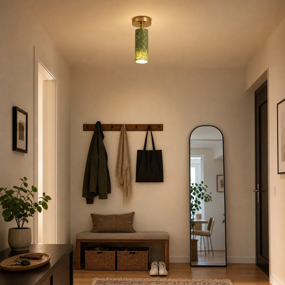 W-3433 natural jade flush mount ceiling light image 6