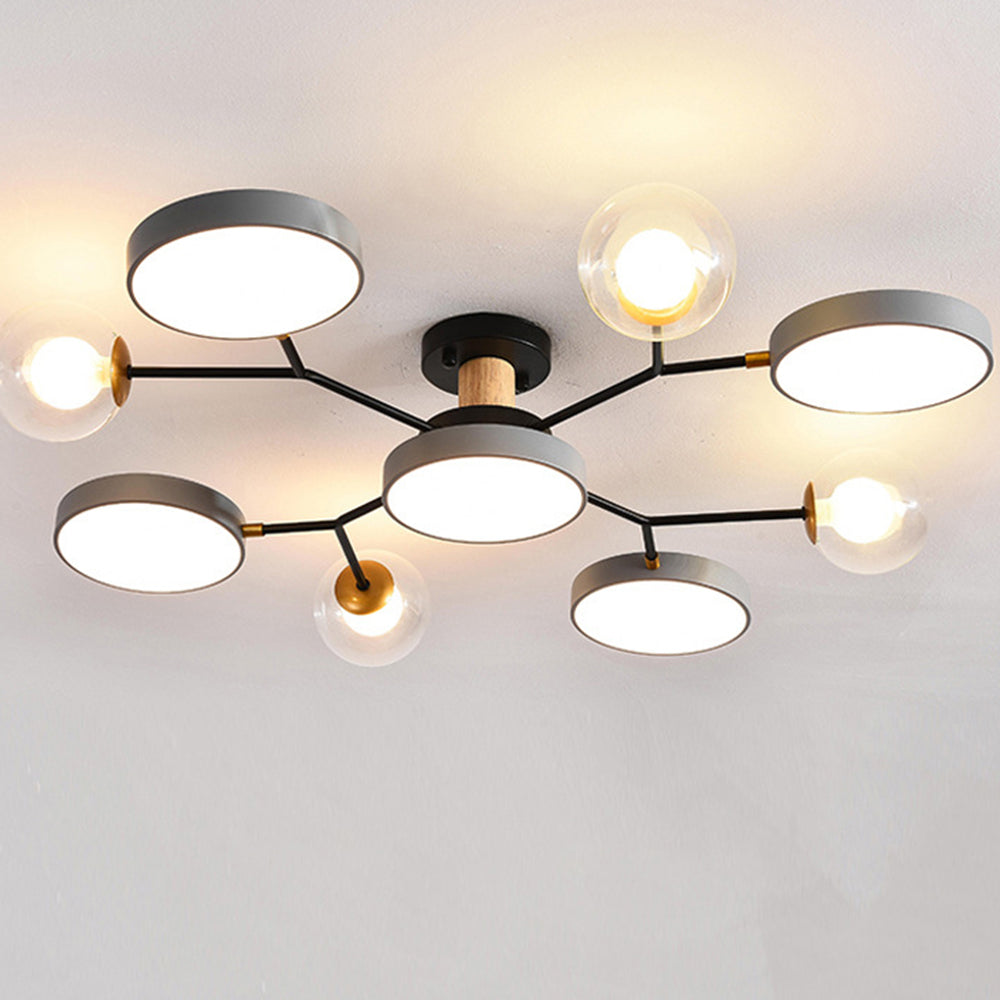 Branch LED Acrylic Ceiling Lamp - Creative Disc Design for Living Room
