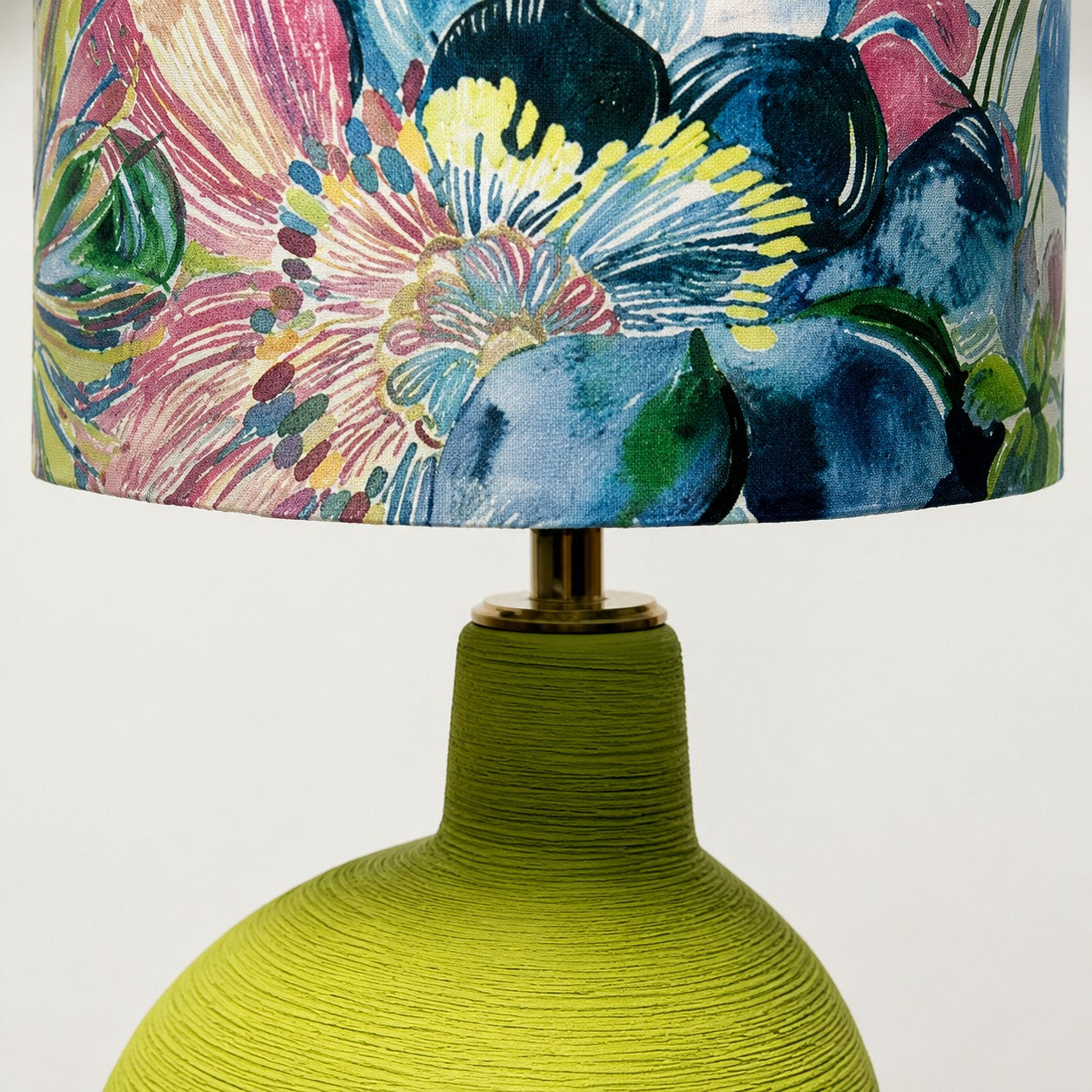 Lamp neck and fabric shade edge detail