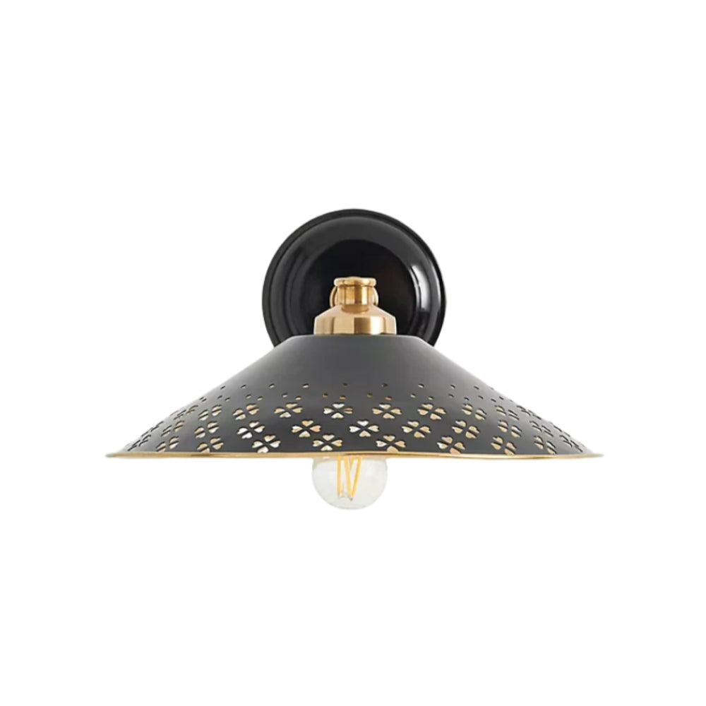 Auriglow Brass Wall Sconce - Perforated Modern Wall Light for Hallway