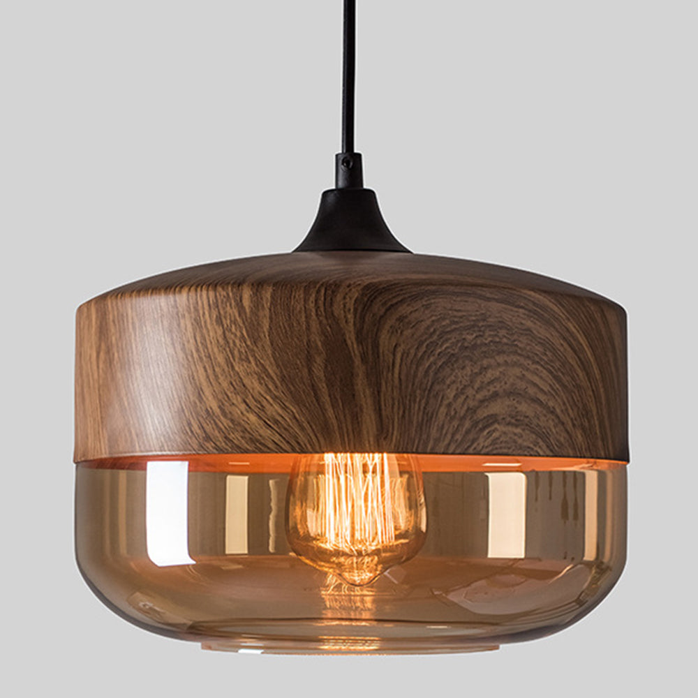 Organic Crystal Pendant Light - Retro Brown Fixture for Dining Room