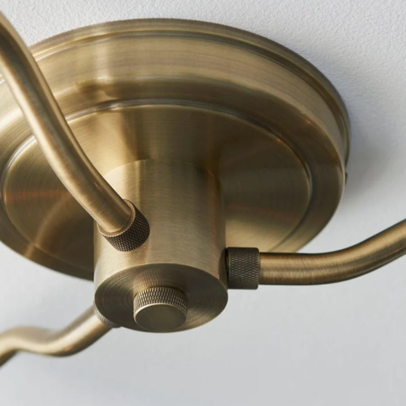 Novera Vintage-Inspired Semi-Flush Ceiling Fixture with Curved Arms for Living Spaces