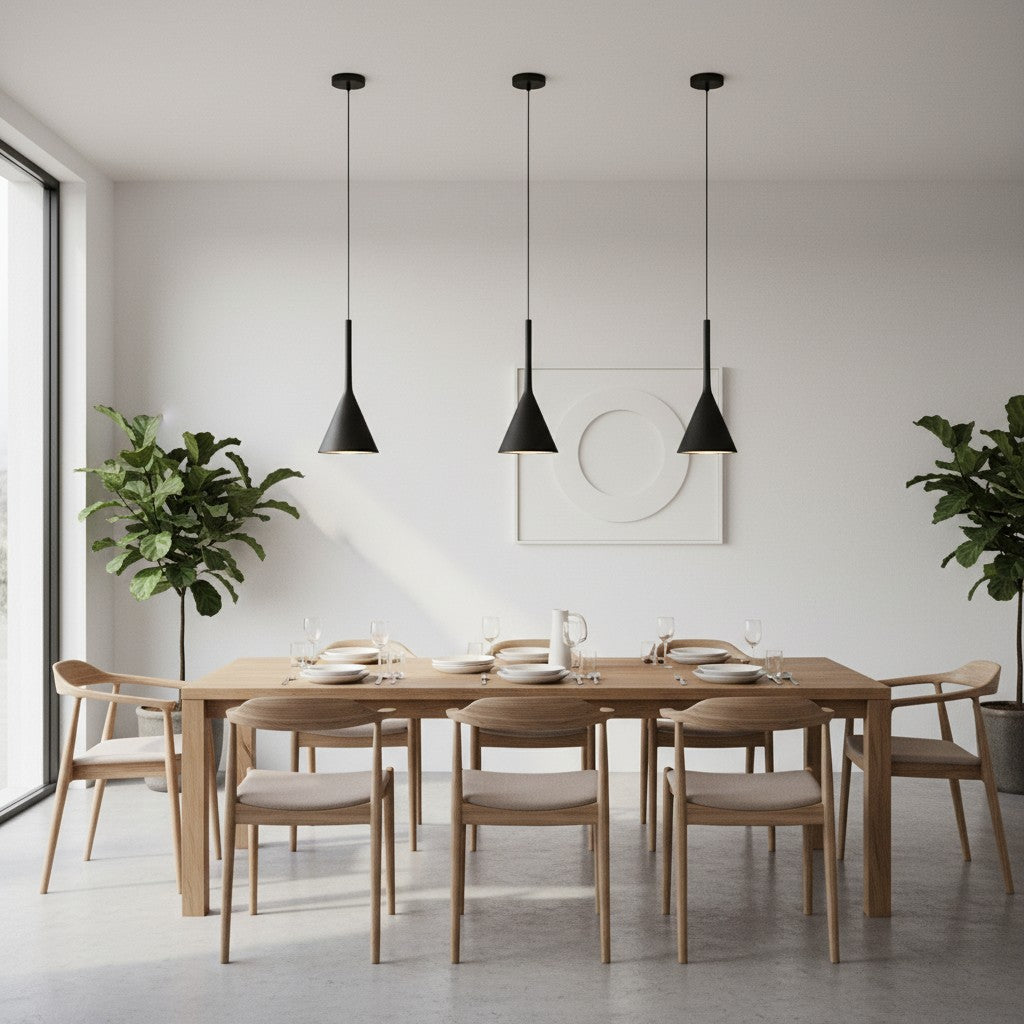 Alphomo Industrial Pendant Light - Minimalist Hanging Lamp for Kitchen Island and Dining Table N04