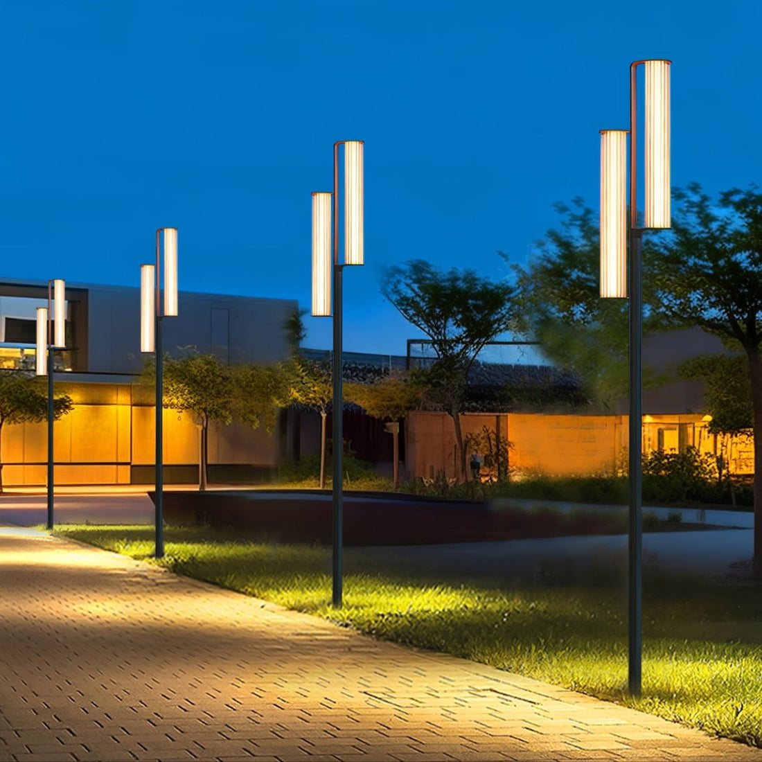 Outdoor Post Lamp - Modern Arc LED Light for Garden, Patio, or Walkway