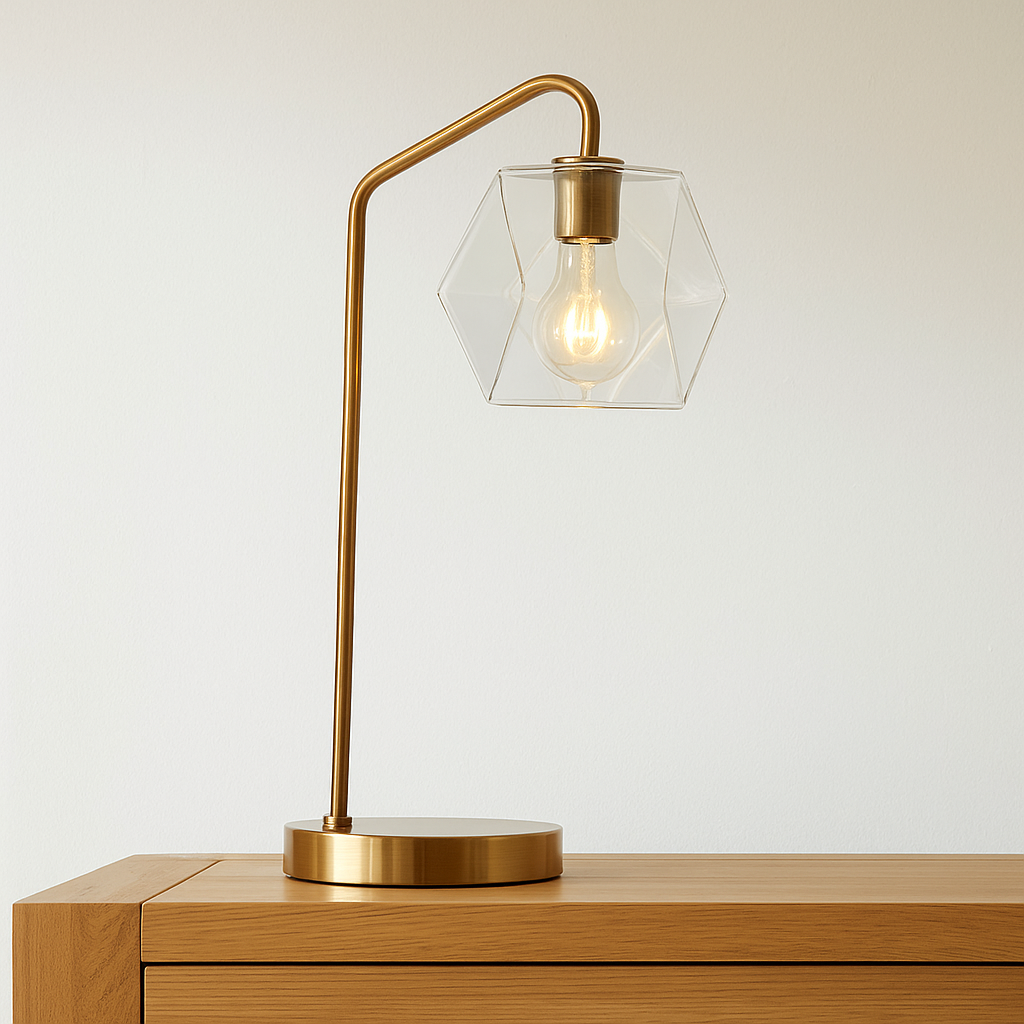 Talvior Luminous Geometric Faceted Glass Table Lamp