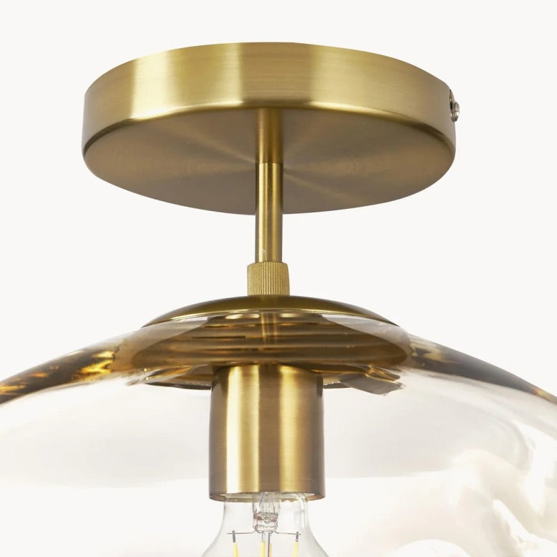 Glissora Reflective Glass Semi-Flush Ceiling Lamp – Sculptural Design, Versatile Finish for Hallways & Dining