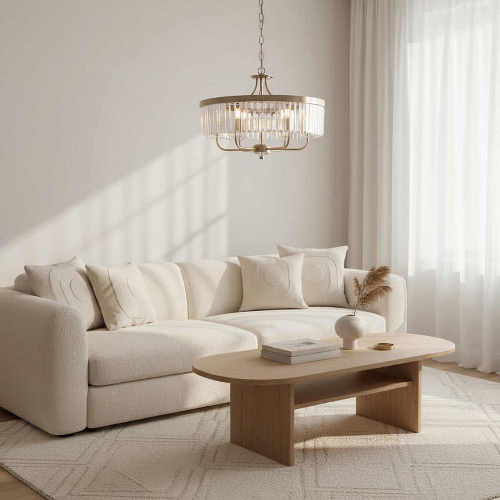 Beveline 6 Light Round Pendant - Cut Glass Shades Elegant Metal Frame for Dining Kitchen Island