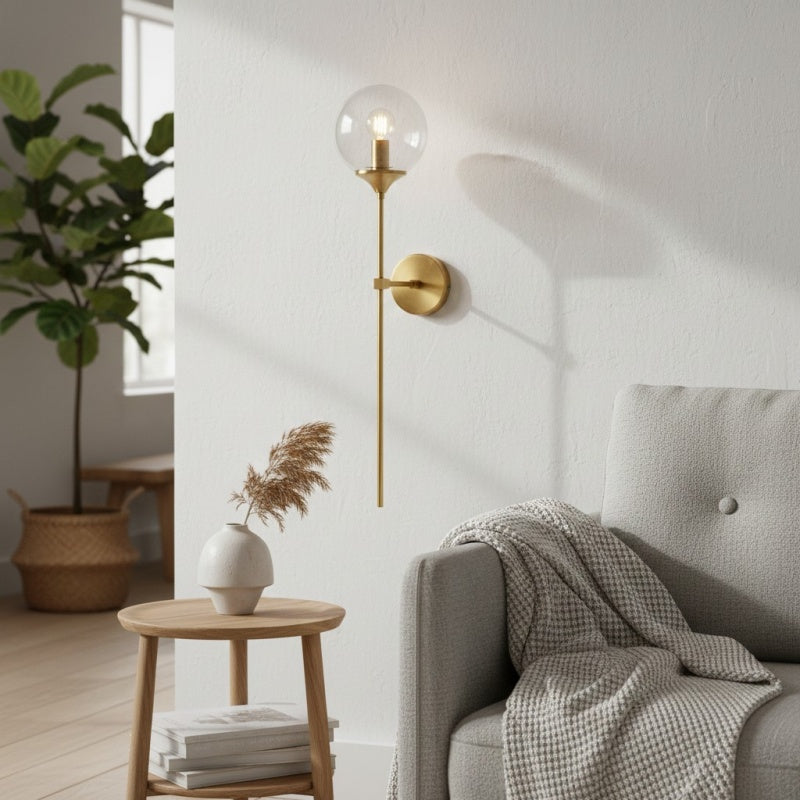 Beanaura Wall Lamp Nordic Glass Ball Metal Design – Modern Indoor Lighting for Living Room