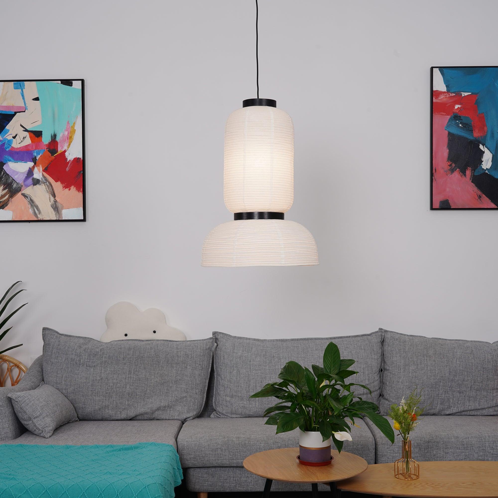 Rounded Layered Paper Plug-In Pendant
