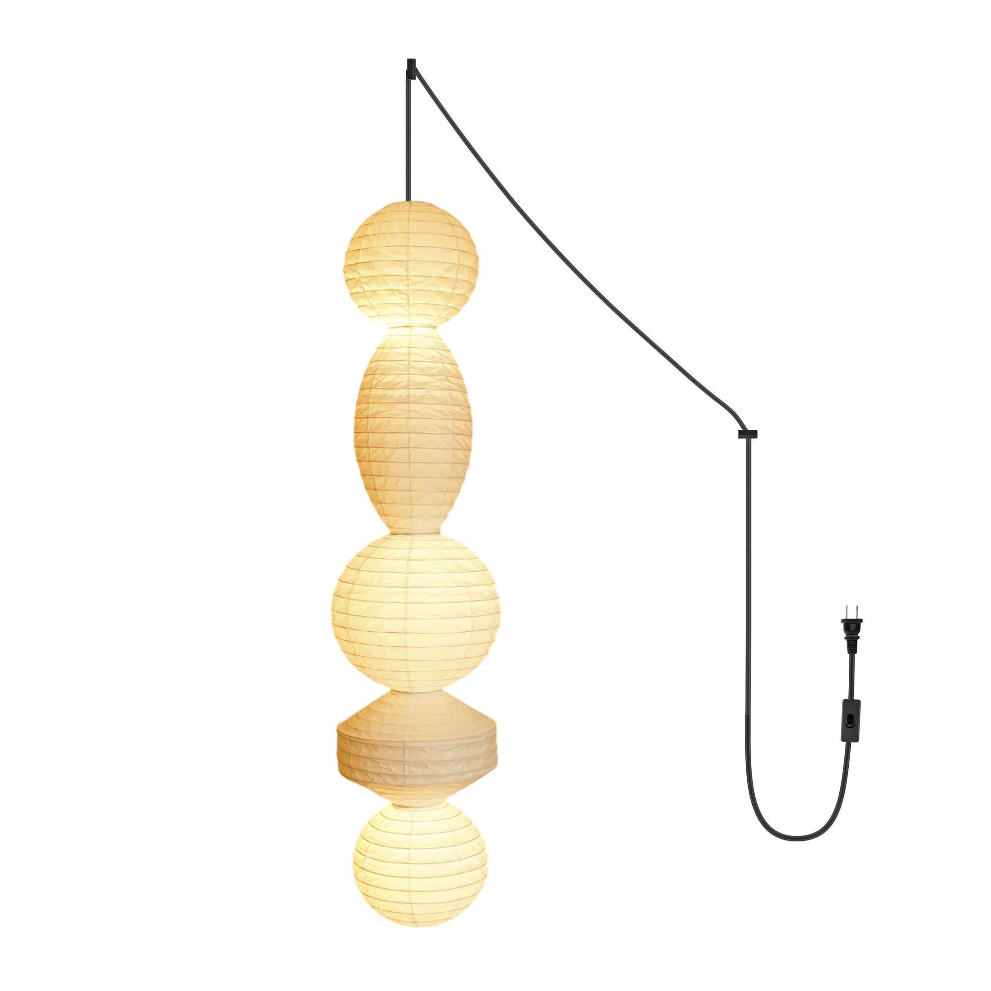 Stacked Paper Plug-In Pendant Lamp
