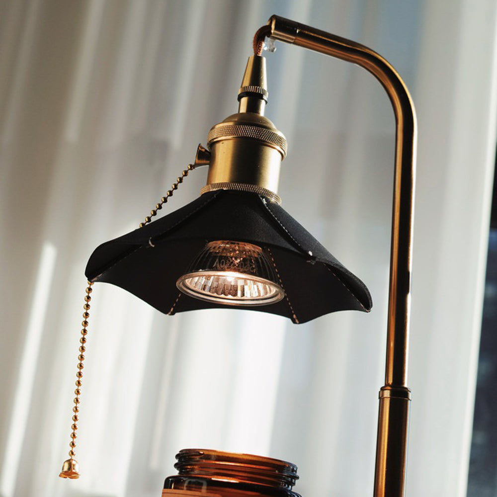 Retro Wood Table Lamp - Aromatherapy Candle Holder with Vintage Charm