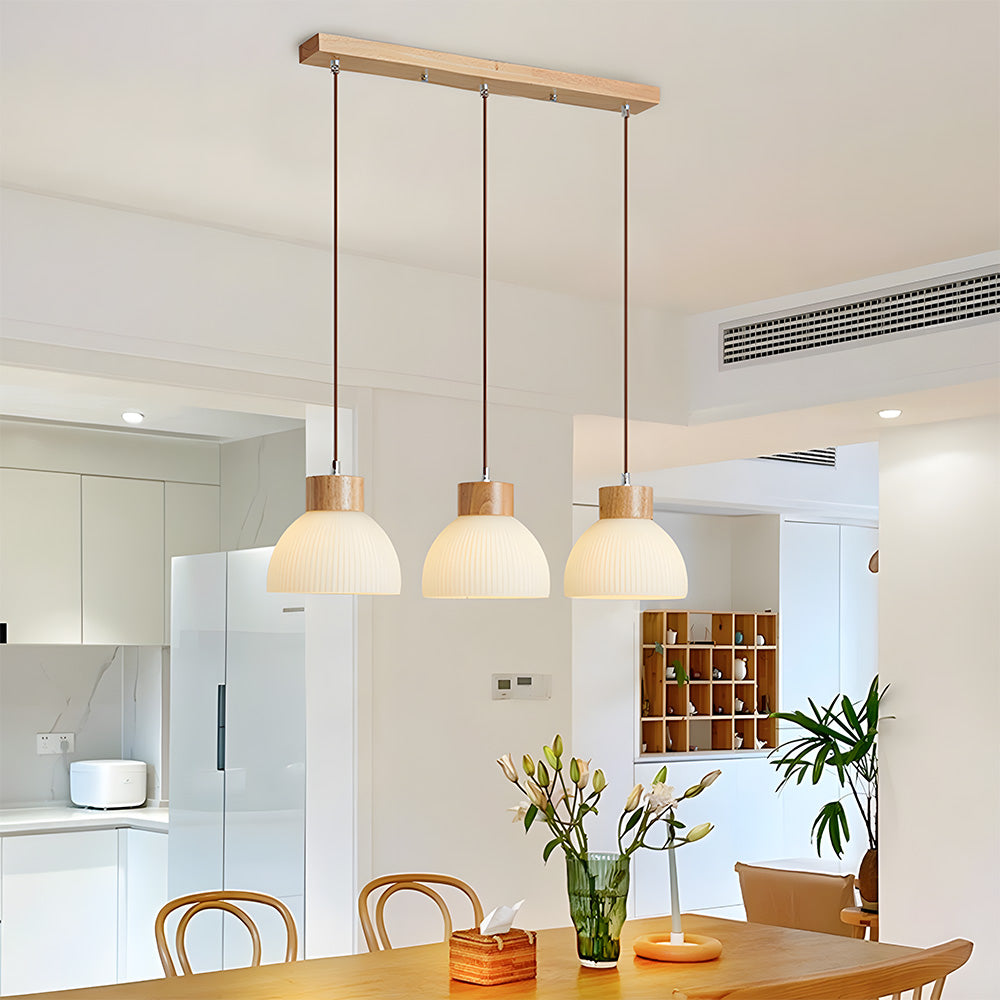 Glass Bowl Pendant Light - Creative Bedroom Lamp Fixture