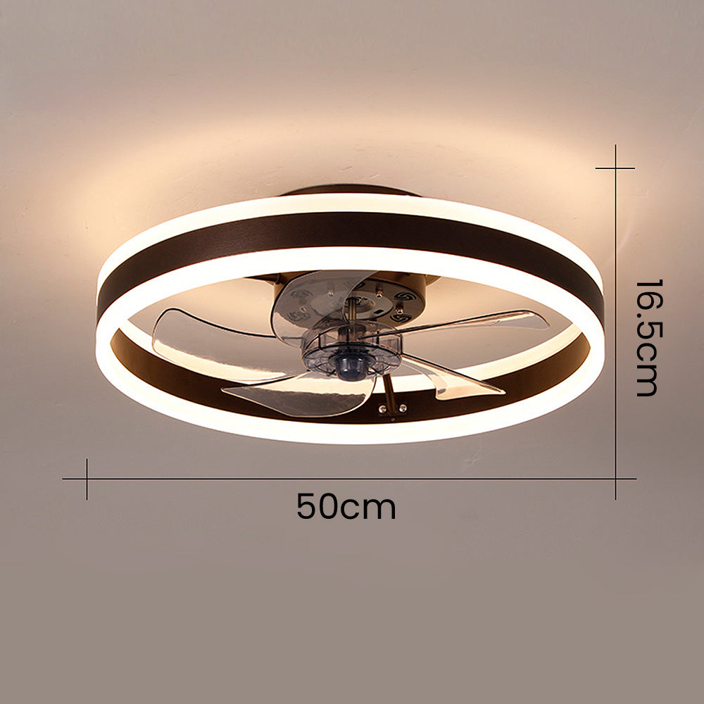 Ceiling Fan with Light – Round LED Modern Style for Bedroom Comfort