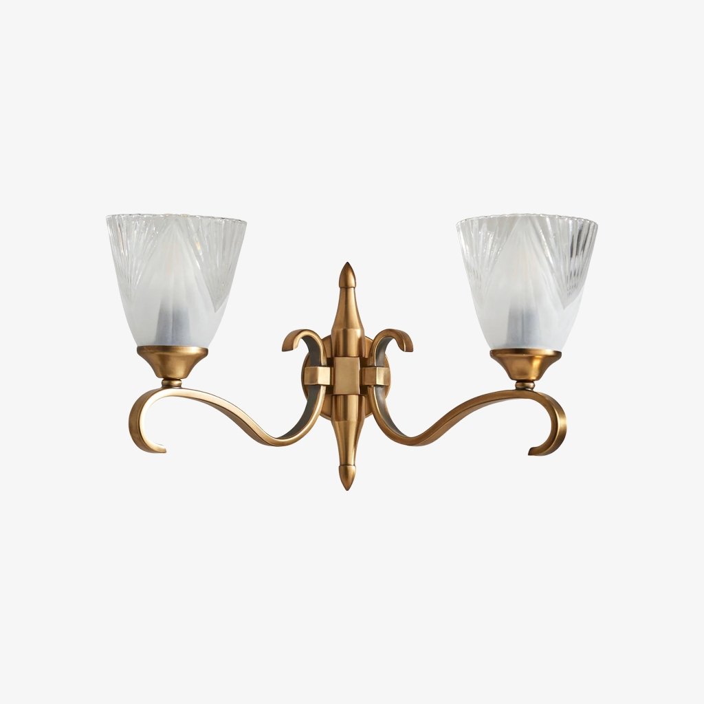 Lunetal Doppelwandleuchte – Vintage-Metallglas für Flur und Schlafzimmer