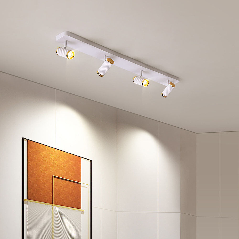 Weiße LED-Schienen-Deckenleuchte – einfache, moderne, verstellbare Metallleuchte