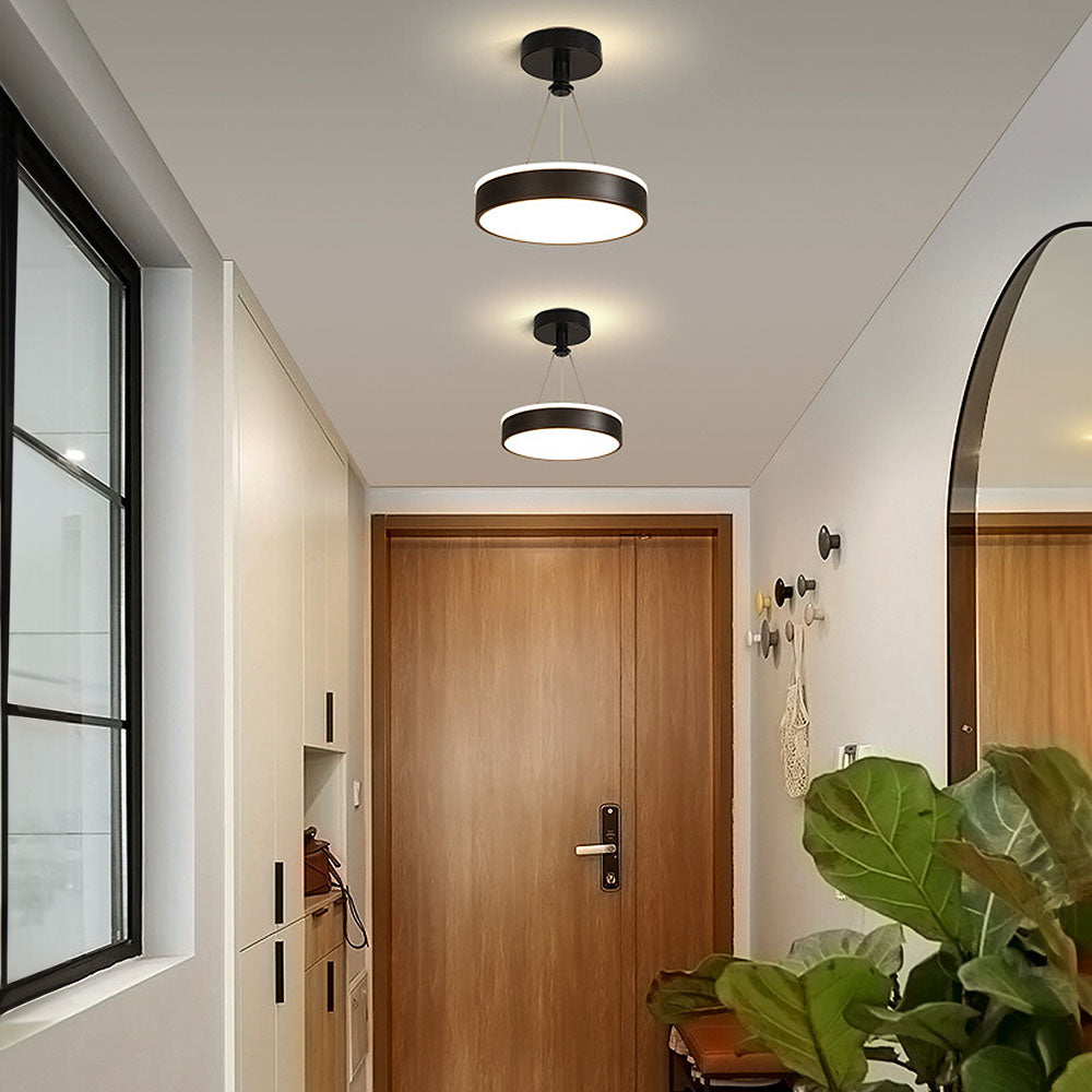 Metal LED Round Pendant Light - Modern LED Ceiling Fixture for Hallway