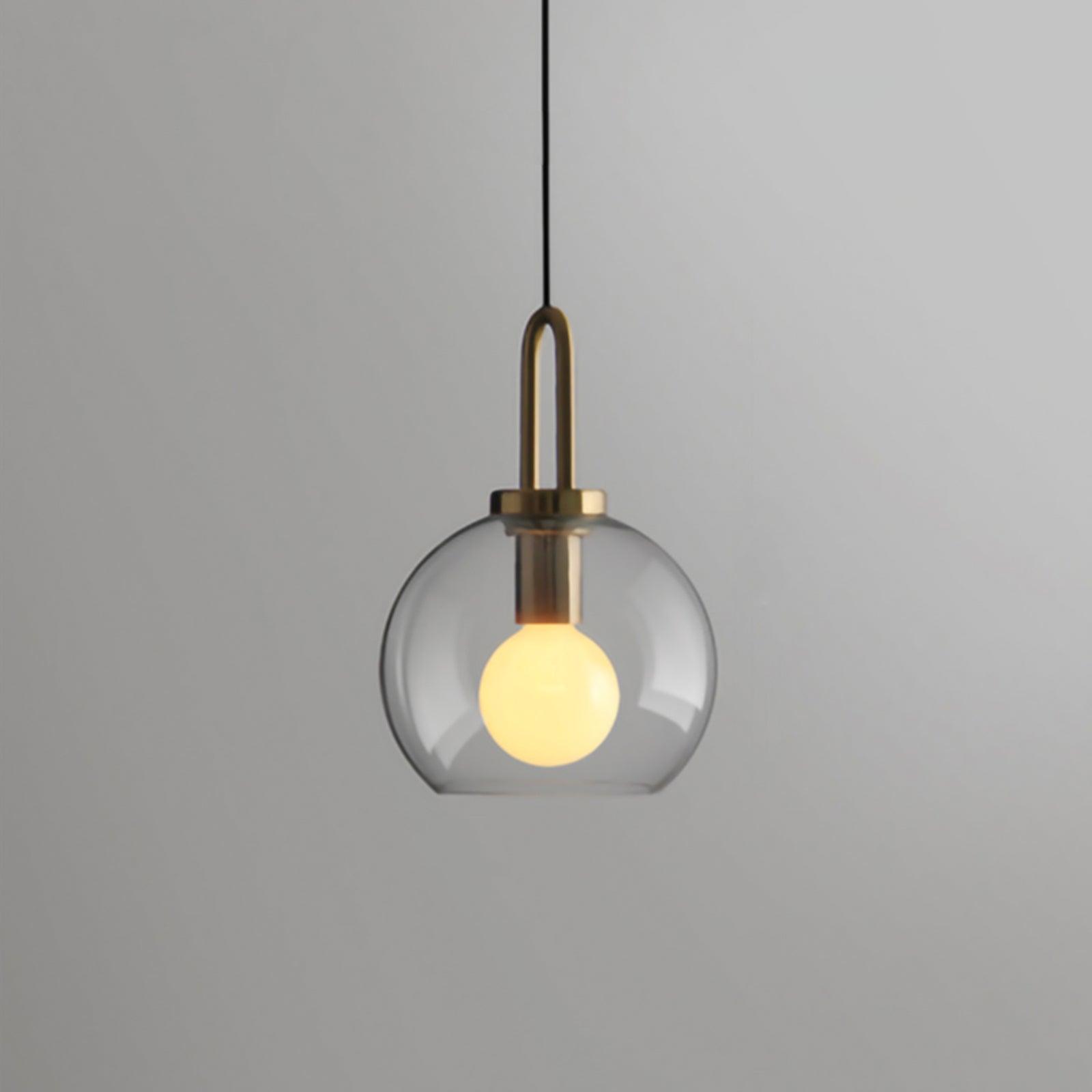 Kupferbeschichtete Glas-Plug-in-Hängeleuchte mit Kabel