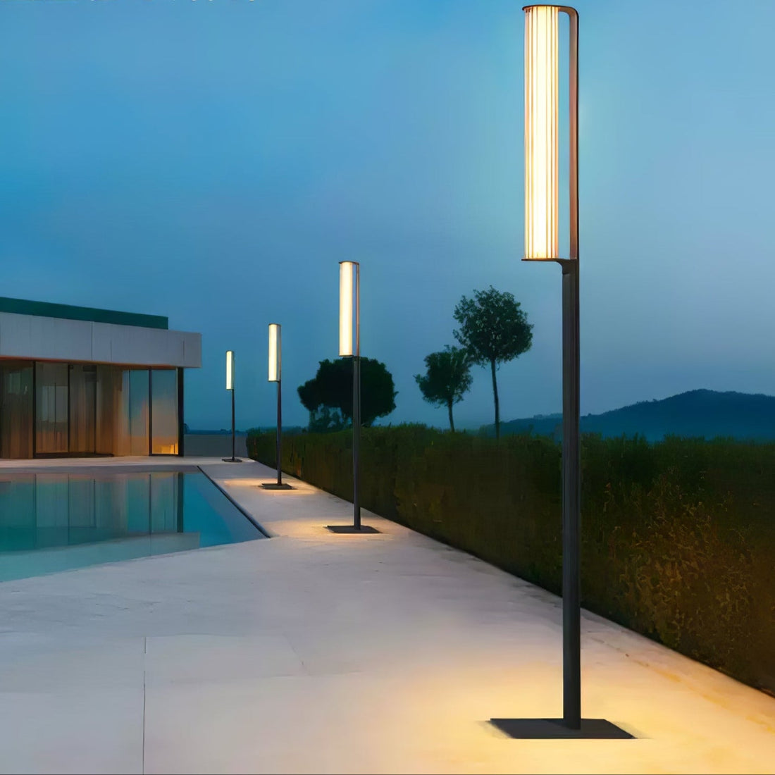 Outdoor Post Lamp - Modern Arc LED Light for Garden, Patio, or Walkway