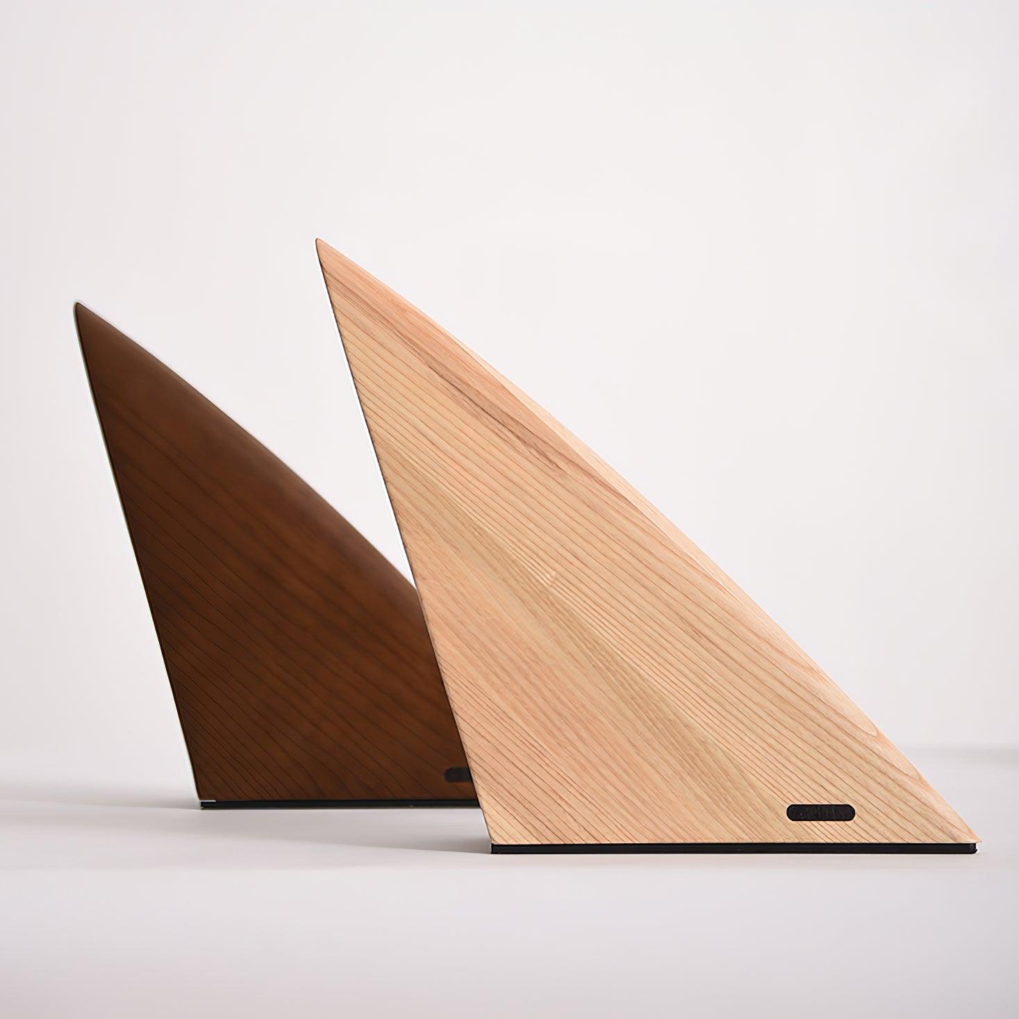 Triangular Table Lamp - Wooden Rechargeable LED for Bedroom & Office