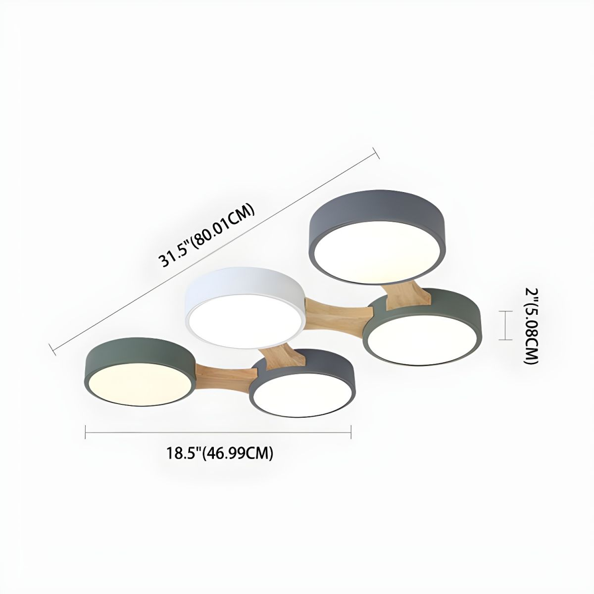 Disc Branch Wood Ceiling Lamp - LED Bedroom Fixture with Modern Design