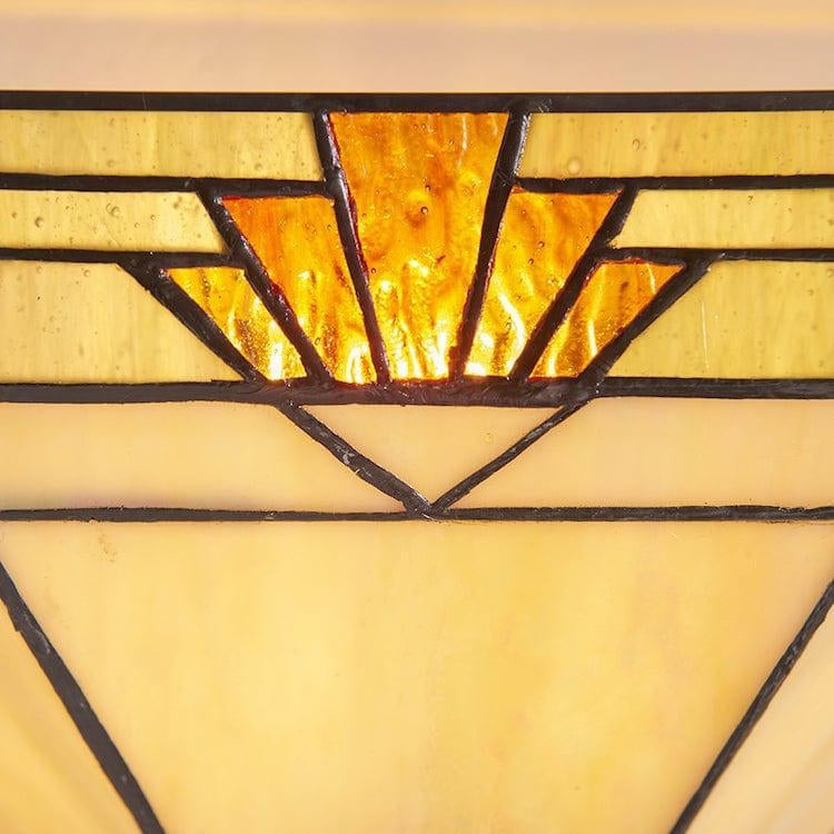 TF Nevada Ziggurat Wall Light — Art Deco Stained-Glass Sconce for Hallways & Living Rooms