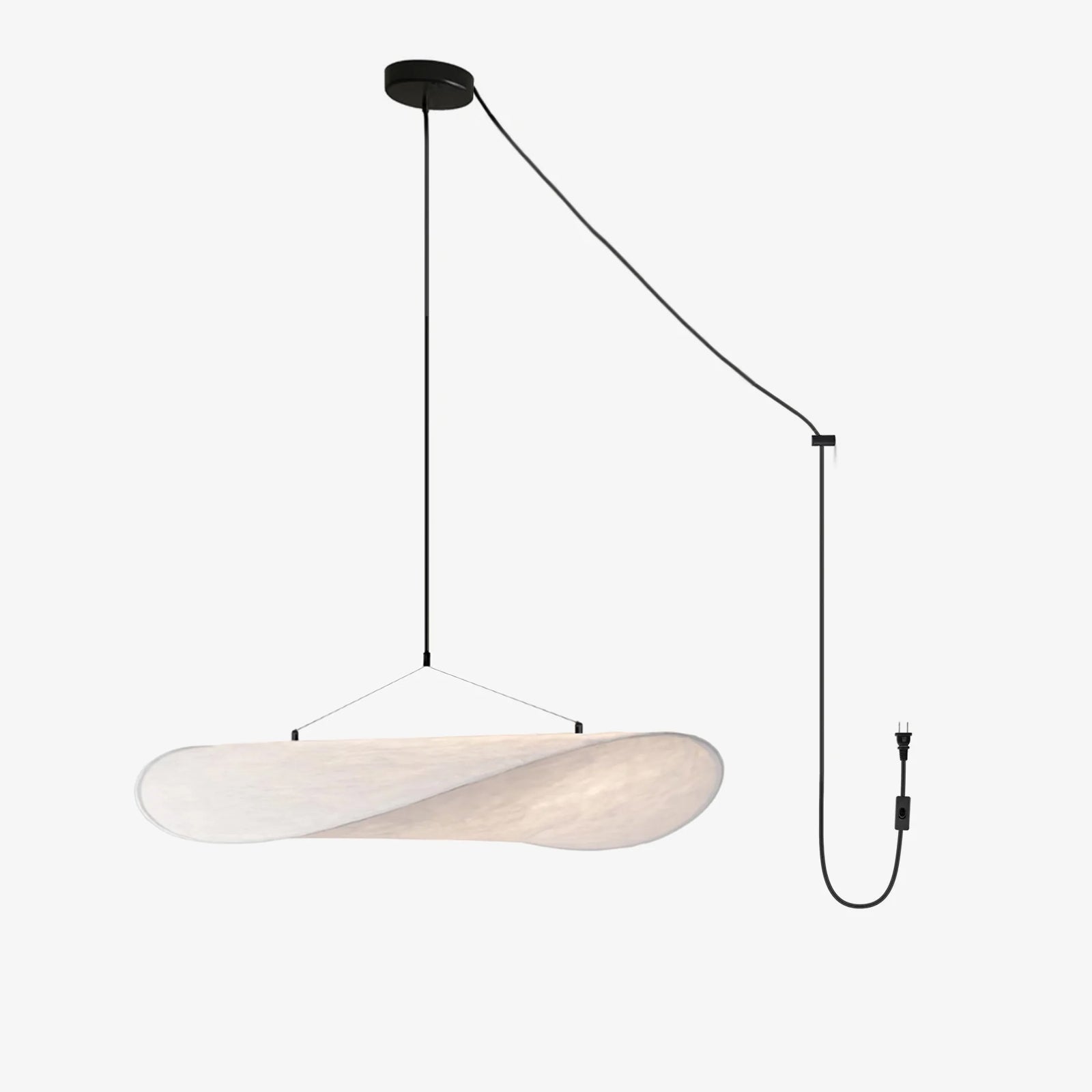 Cloudlike Mulberry Silk Plug-In Pendant Light