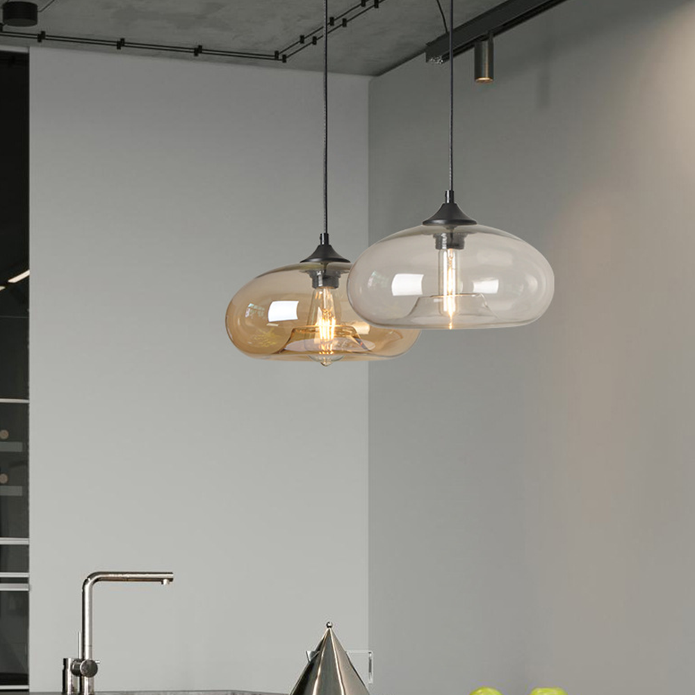 Artistic Glass Pendant Light - Colorful Unique Lamp for Dining Room