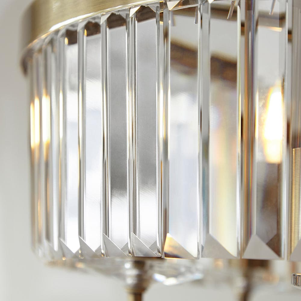 Beveline 6 Light Round Pendant - Cut Glass Shades Elegant Metal Frame for Dining Kitchen Island