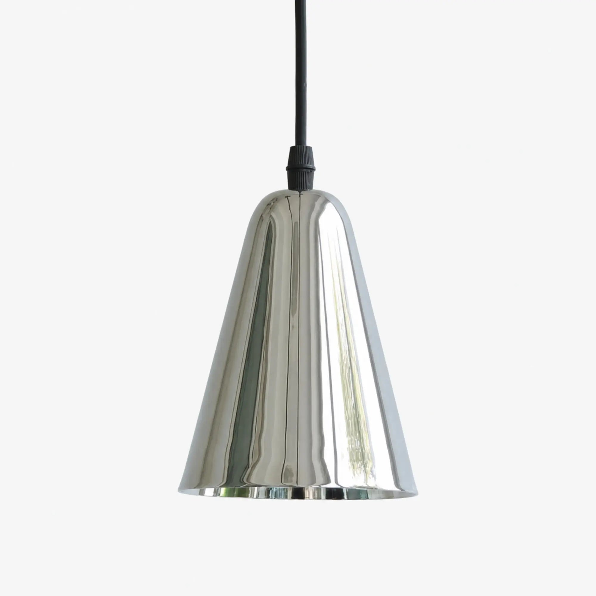 Straight pendant light shade in polished chrome