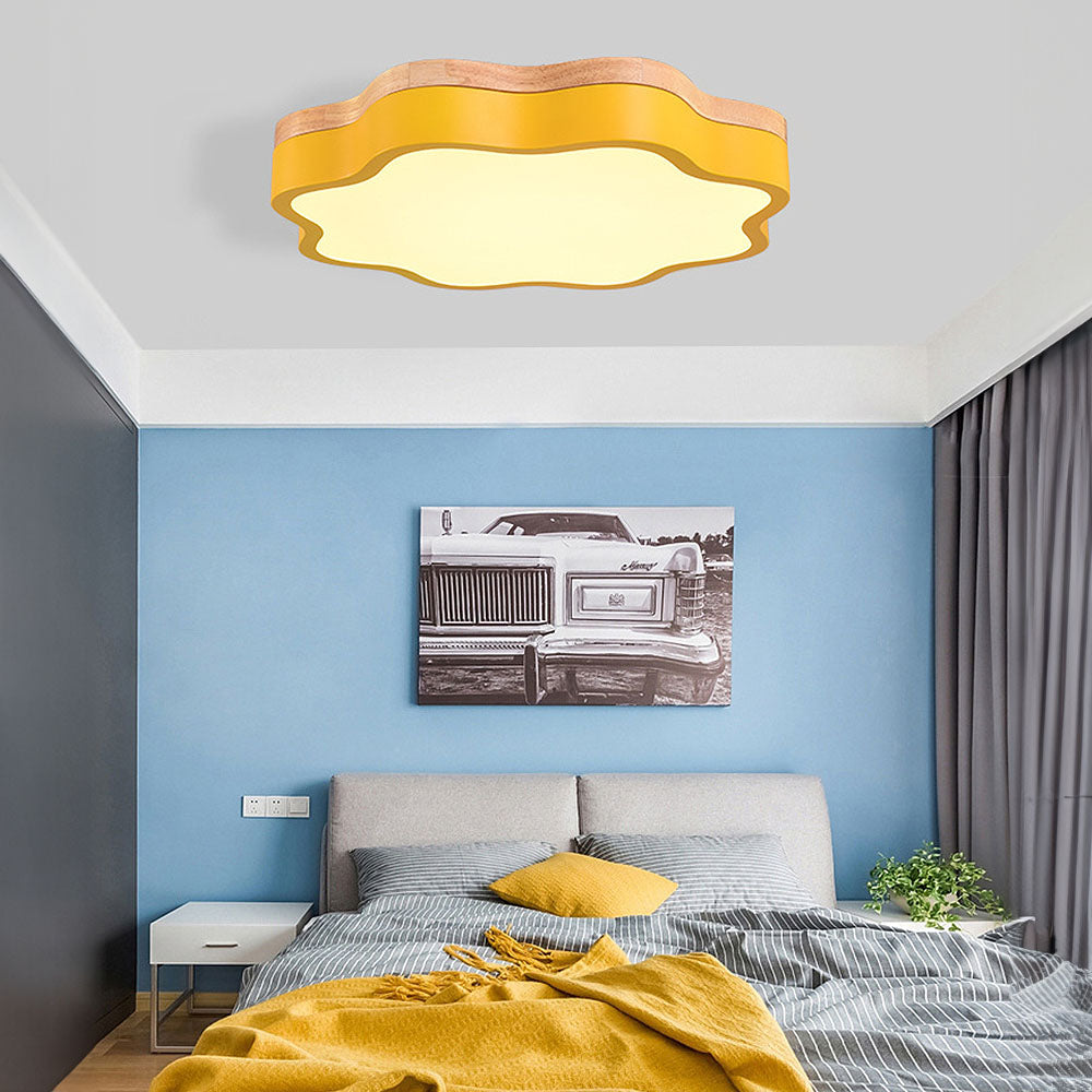 Flower LED Ceiling Light - Macaron Acrylic Fixture for Children's Room