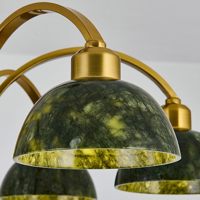Green Jade Scalloped Dome Chandelier