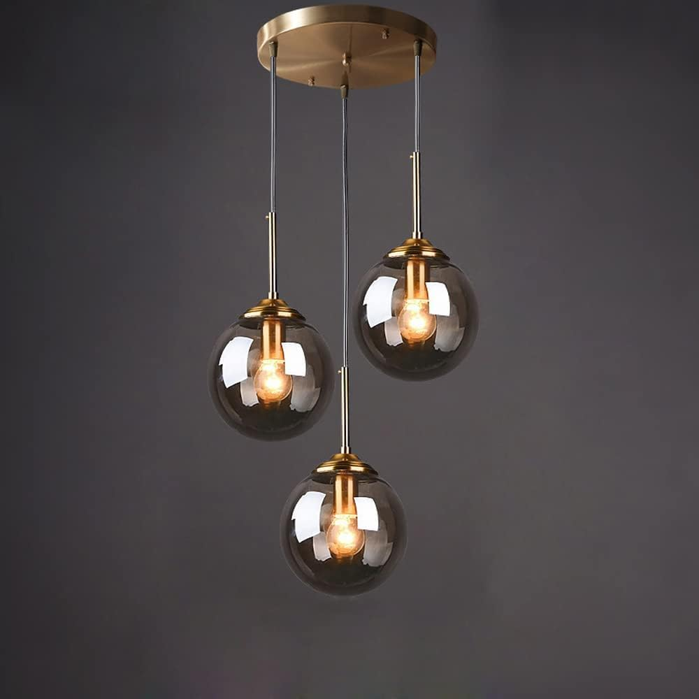 Glass Orb Pendant Light -  Industrial Ball Metal Lamp For Living Room