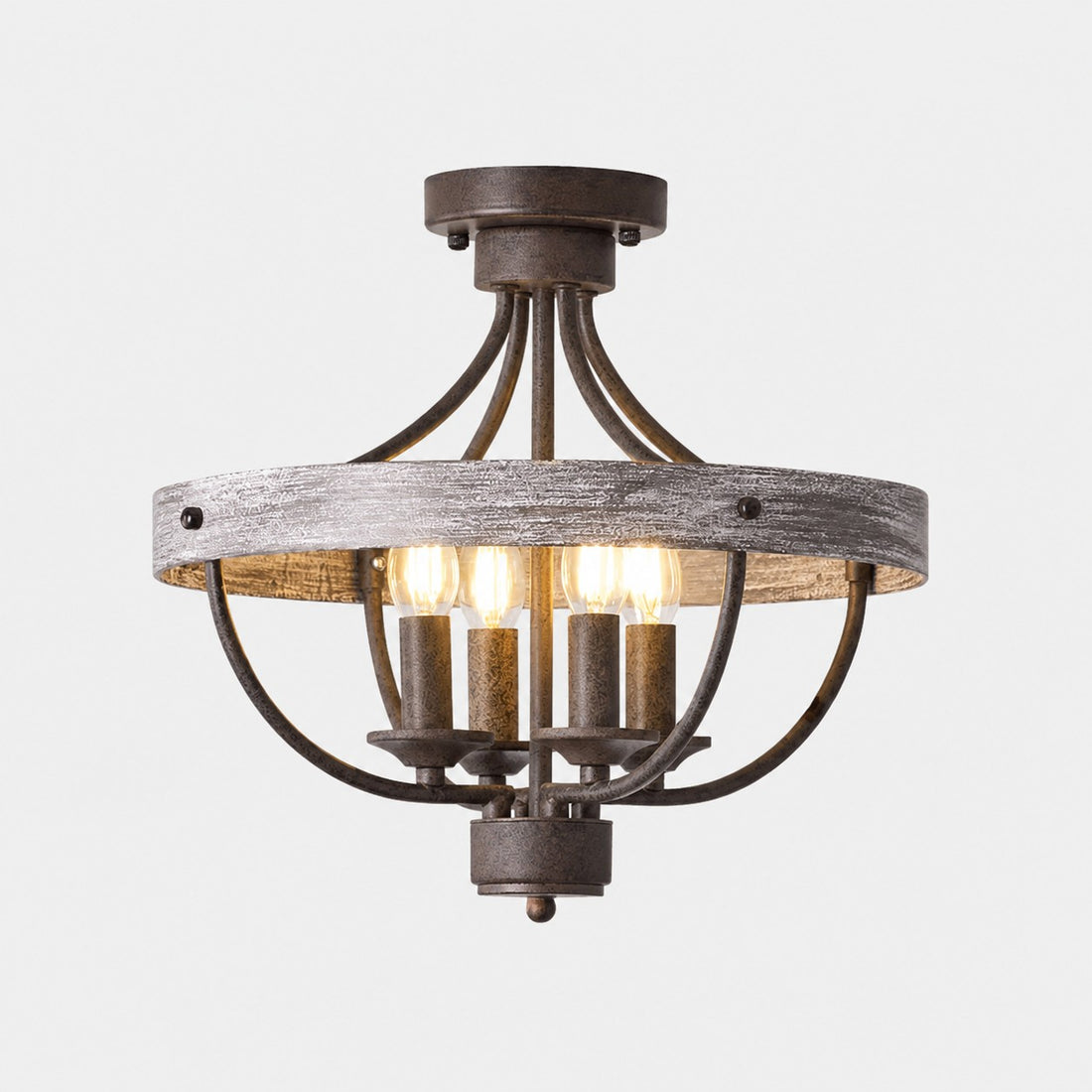 Vintage Farmhouse Semi Flush Mount Ceiling Light