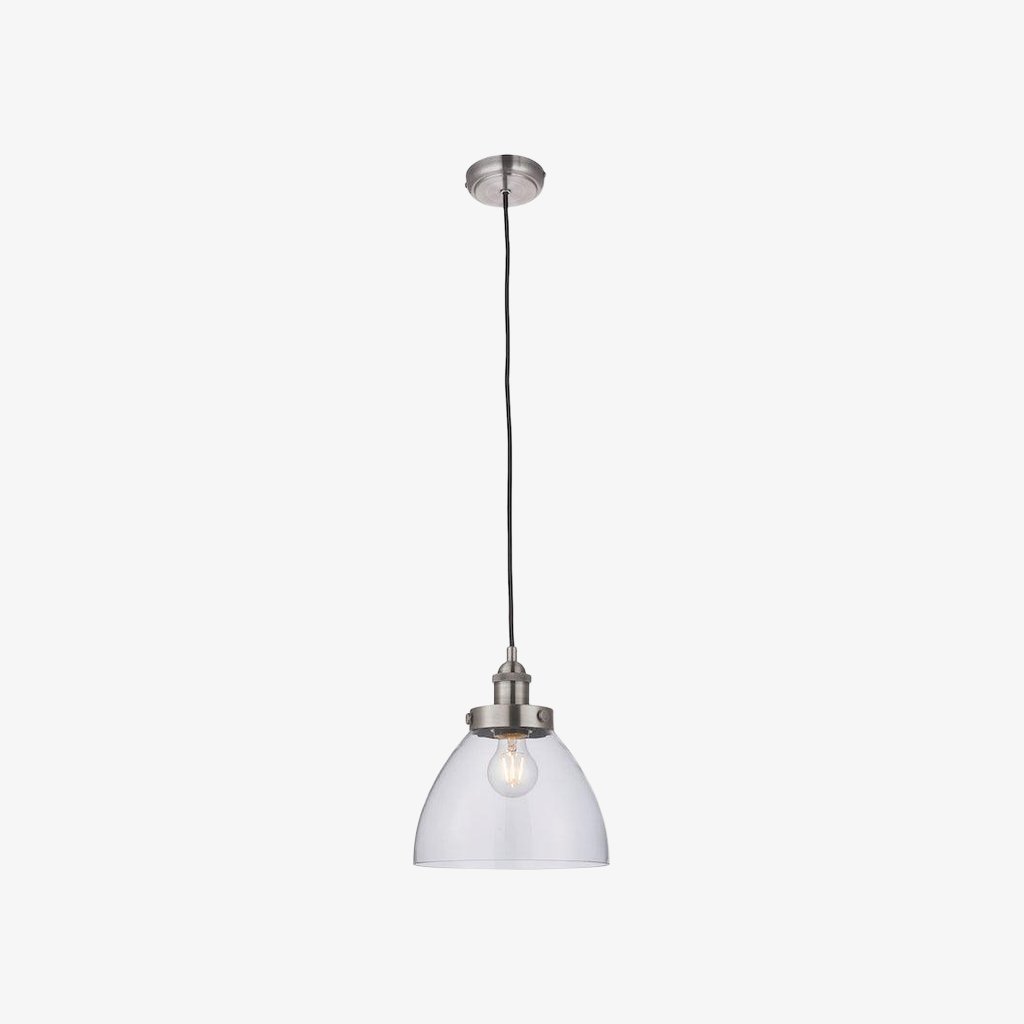 Novera Art Deco Dome Adjustable Height Glass Shade Pendant Light - Living Room