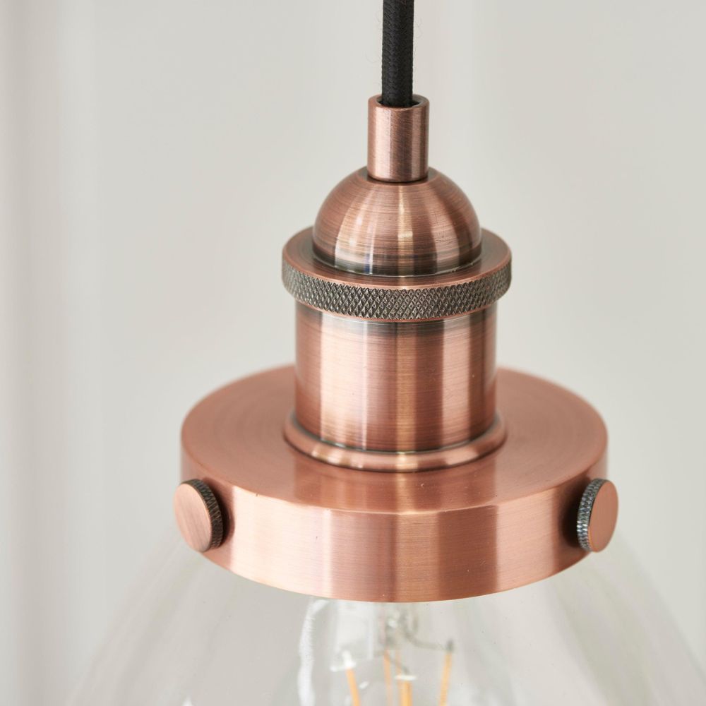 Novera Art Deco Dome Adjustable Height Glass Shade Pendant Light - Living Room