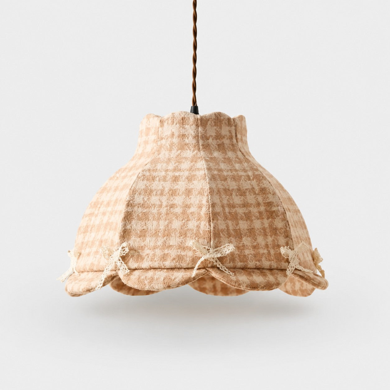 Vintage Plaid Fabric Pendant Light