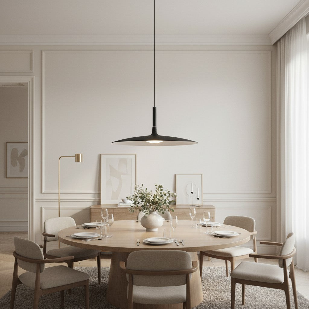 Alphomo Industrial Pendant Light - Minimalist Hanging Lamp for Kitchen Island and Dining Table N04