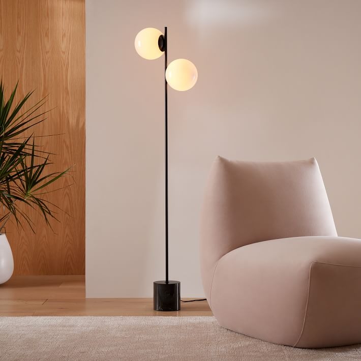 Brina Glass Multi-Light Floor Lamp - Modern Standing Light with Elegance