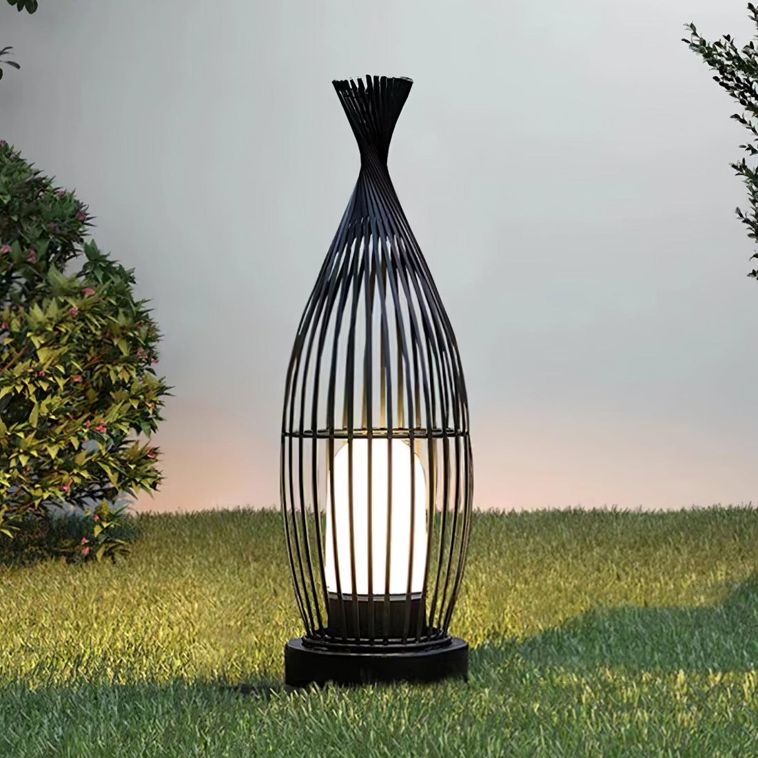 Modern Lantern Light - Spherical Striped Ambience Lamp for Outdoor